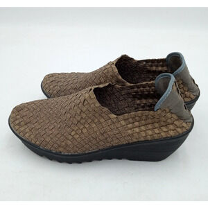 Nature Breeze Women's Metallic‎ Gold Wedge Weave Shoes Size 8.5